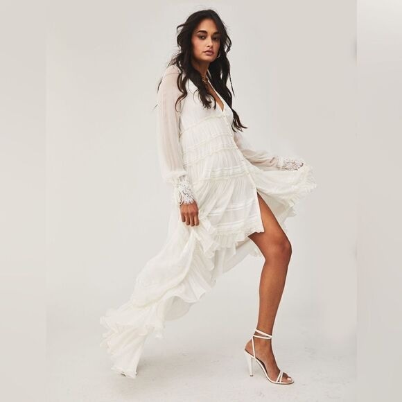 Free People Rococo Sand Low Long Dress - Picture 1 of 11